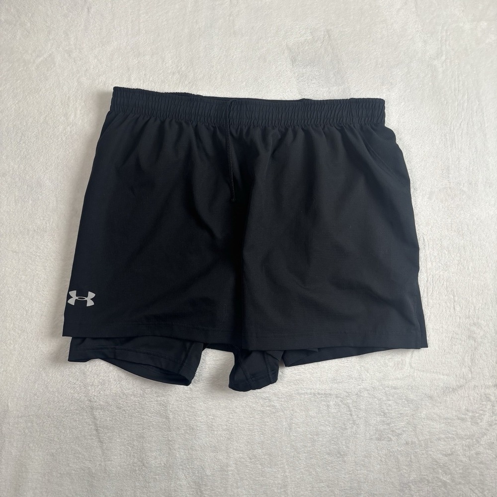 Under Armour Fitted Heatgear Black Athletic Shorts Running Activewear Women's XL